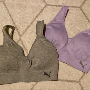 2 Puma Padded Sports Bras Gray and Purple Size S